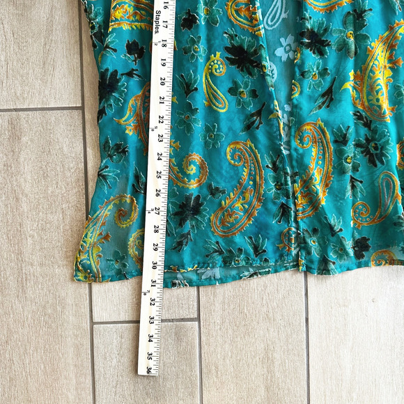 Velvet Burnout Kimono Small Hippie Bohemian Whimsygoth Fairgrunge Ethereal Sheer - Picture 6 of 6